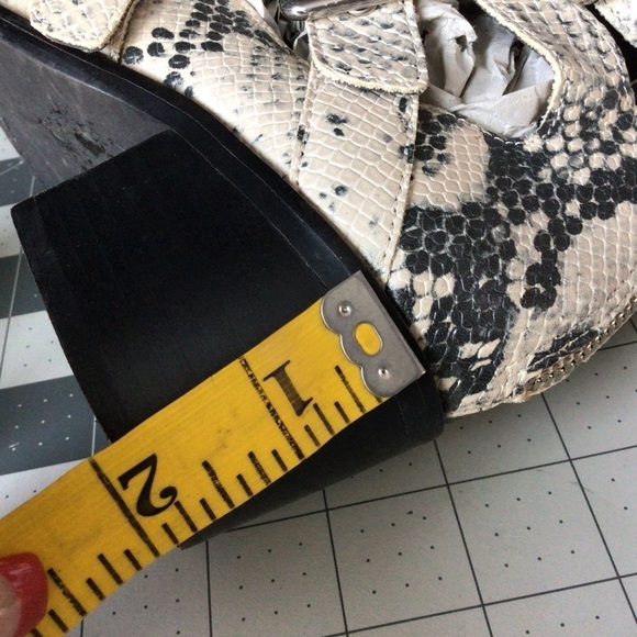 Steven Steve Madden Harmon Booties Women 6.5M Snakeskin 3 Buckle Strap Pointed - Picture 10 of 11